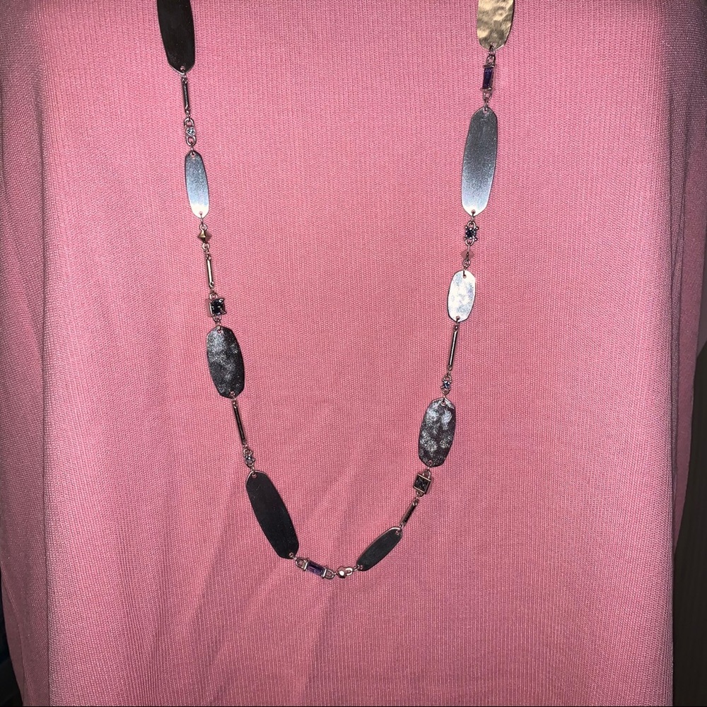 NEW Kendra Scott Long Claret Silver Necklace - Picture 8 of 11